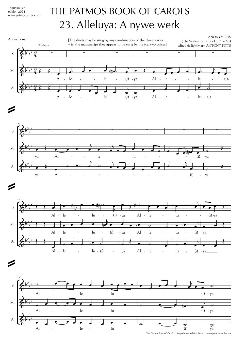 Alleluya - a nywe werk
