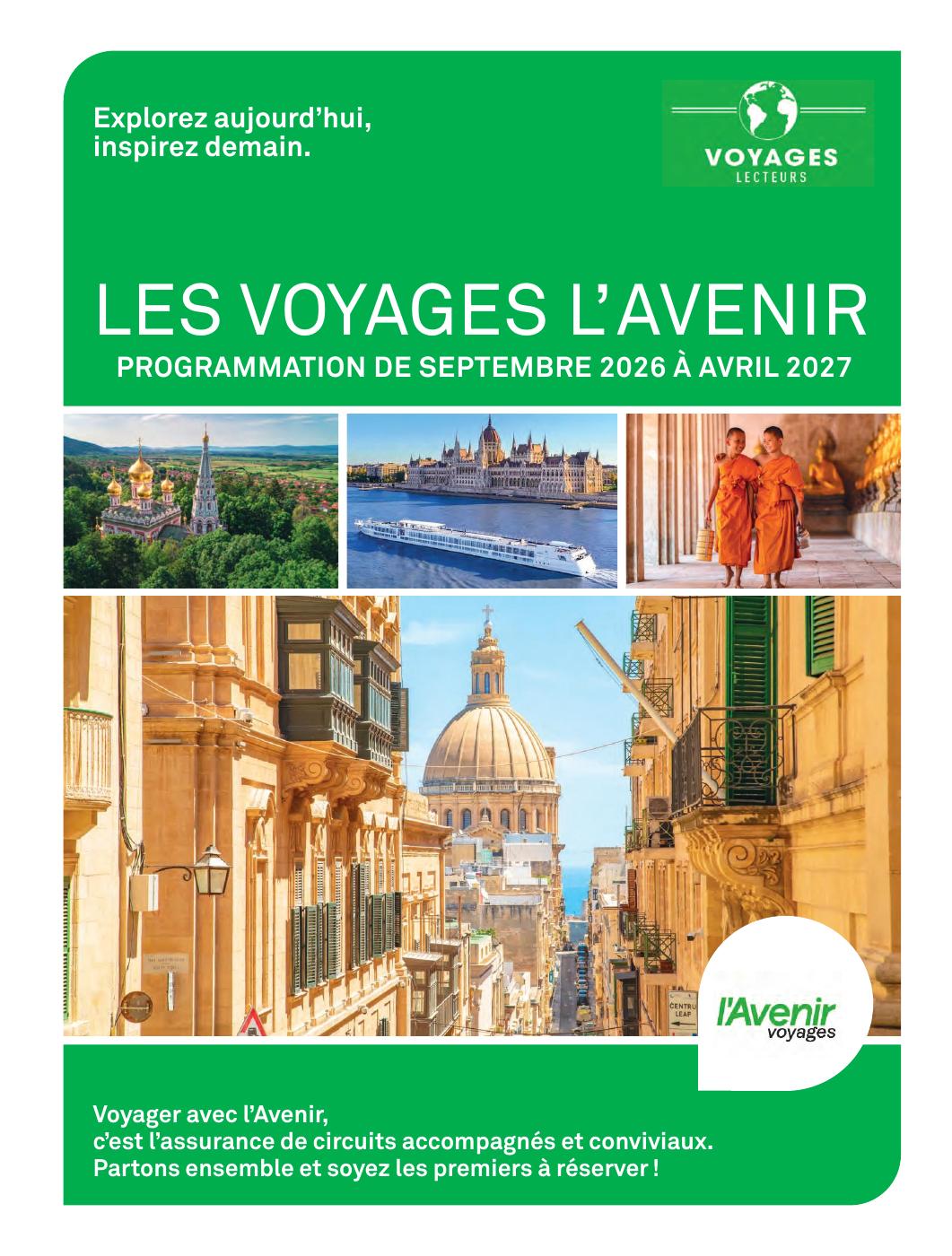 Brochure Les Voyages l'Avenir | Programmation septembre 2026 - avril 2027
