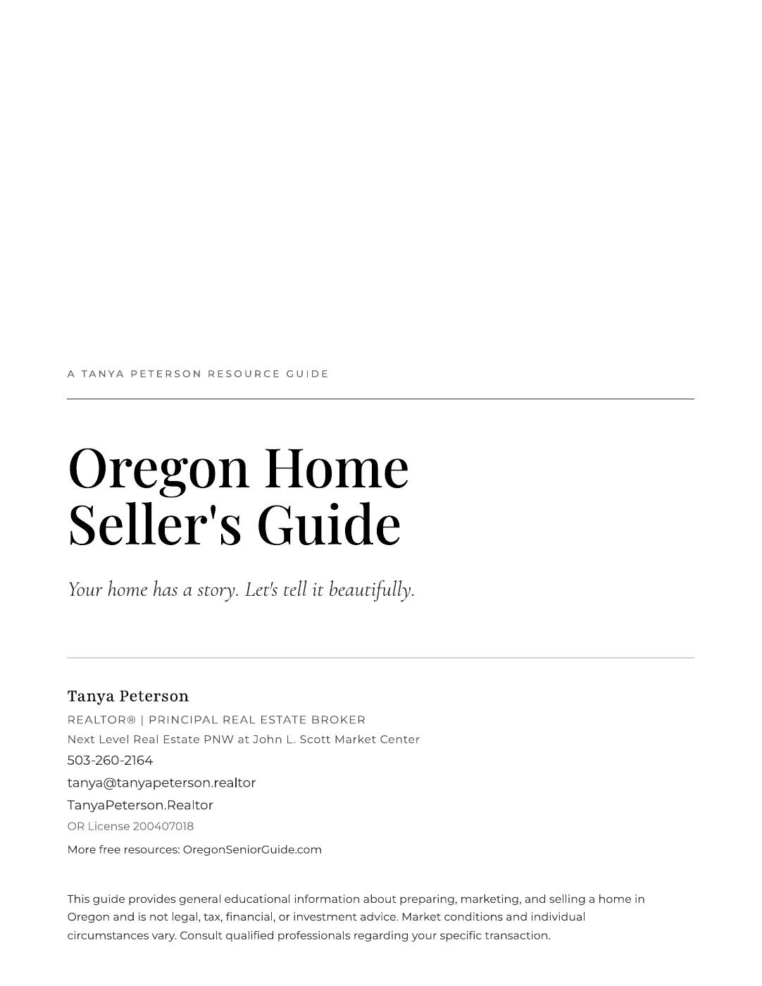 Cover of the Oregon Home Seller's Guide