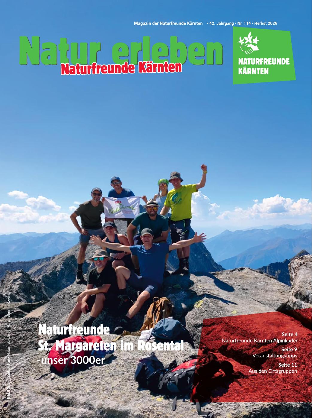 Naturfreunde St. Margareten im Rosental auf einem 3000er Gipfel in Kärnten