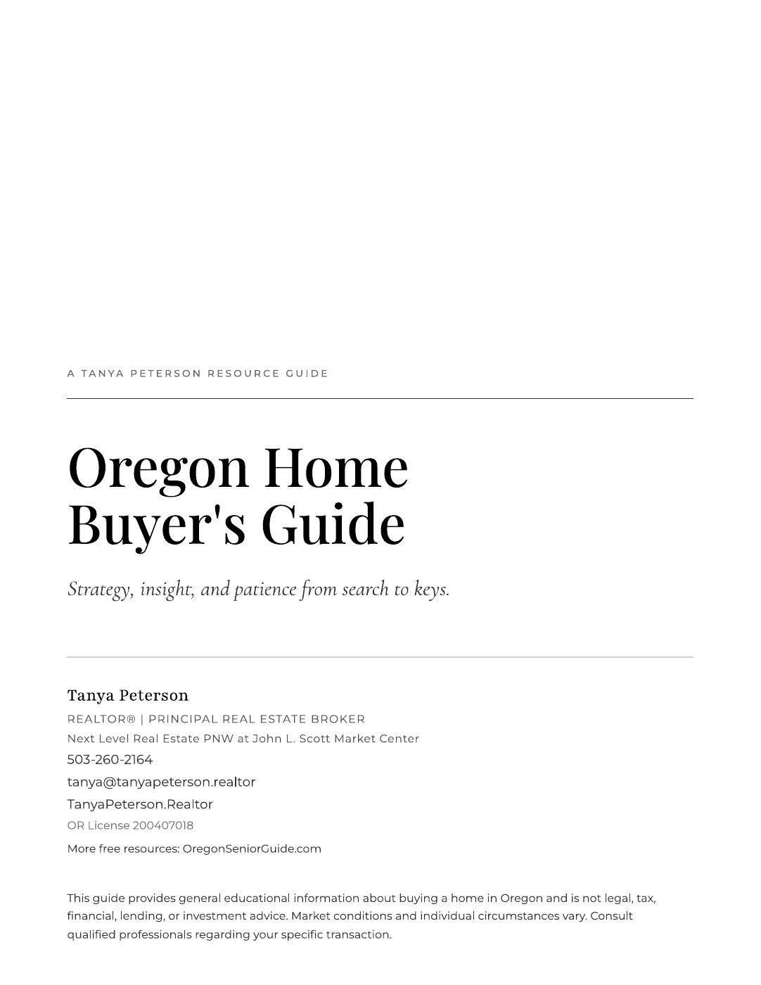 Cover of the Oregon Home Buyer's Guide