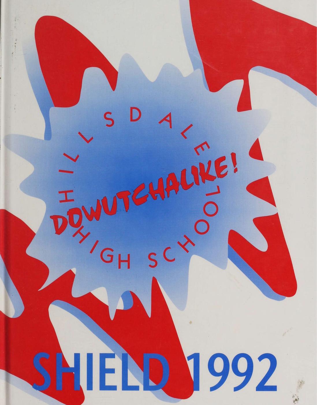 1992 Hillsdale High School yearbook cover