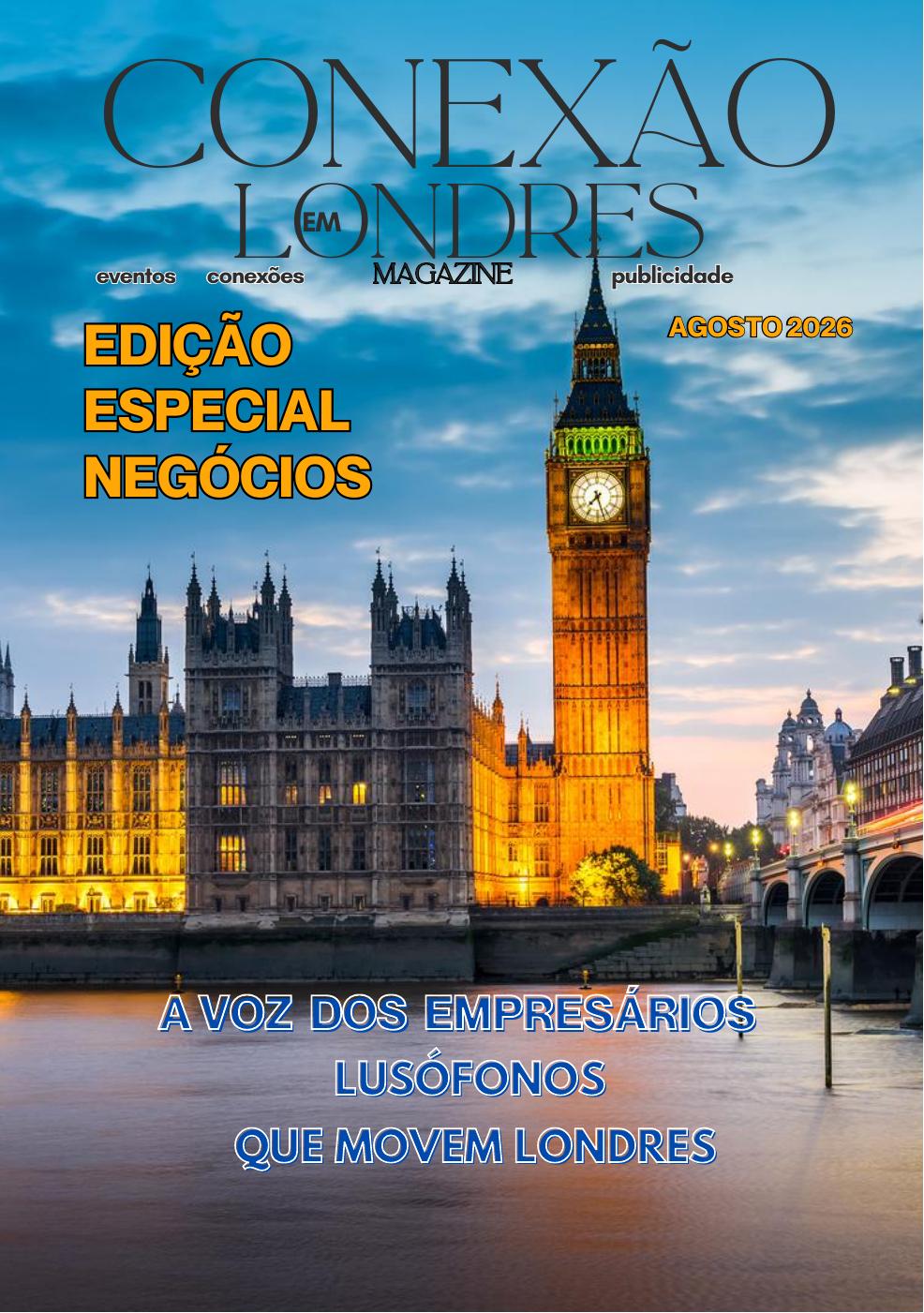 Capa Conexão Em Londres Magazine — Edição Agosto 2026
