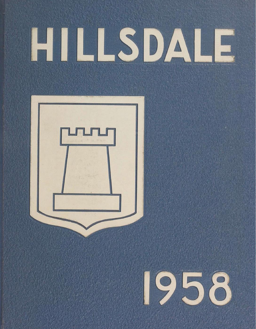 1958 Hillsdale High School yearbook cover