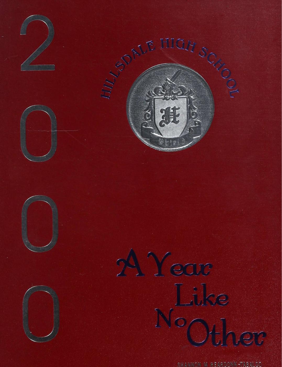 2000 Hillsdale High School yearbook cover